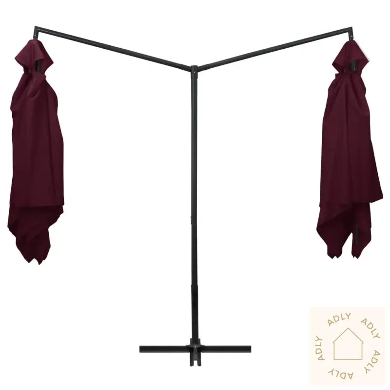 Dobbel Parasoll Med Stålstang 250X250 Cm Vinrød