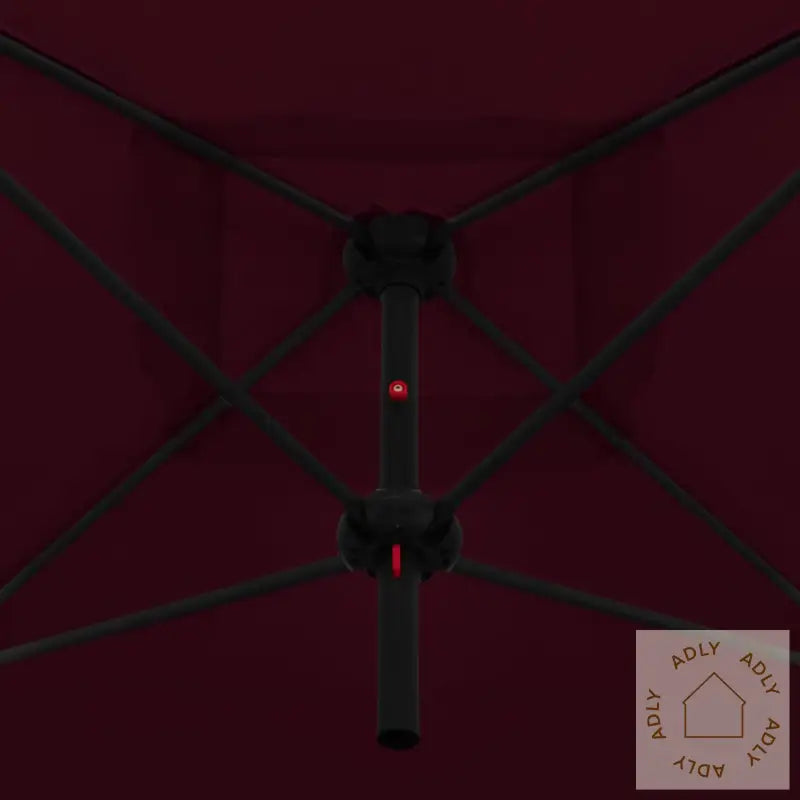 Dobbel Parasoll Med Stålstang 250X250 Cm Vinrød