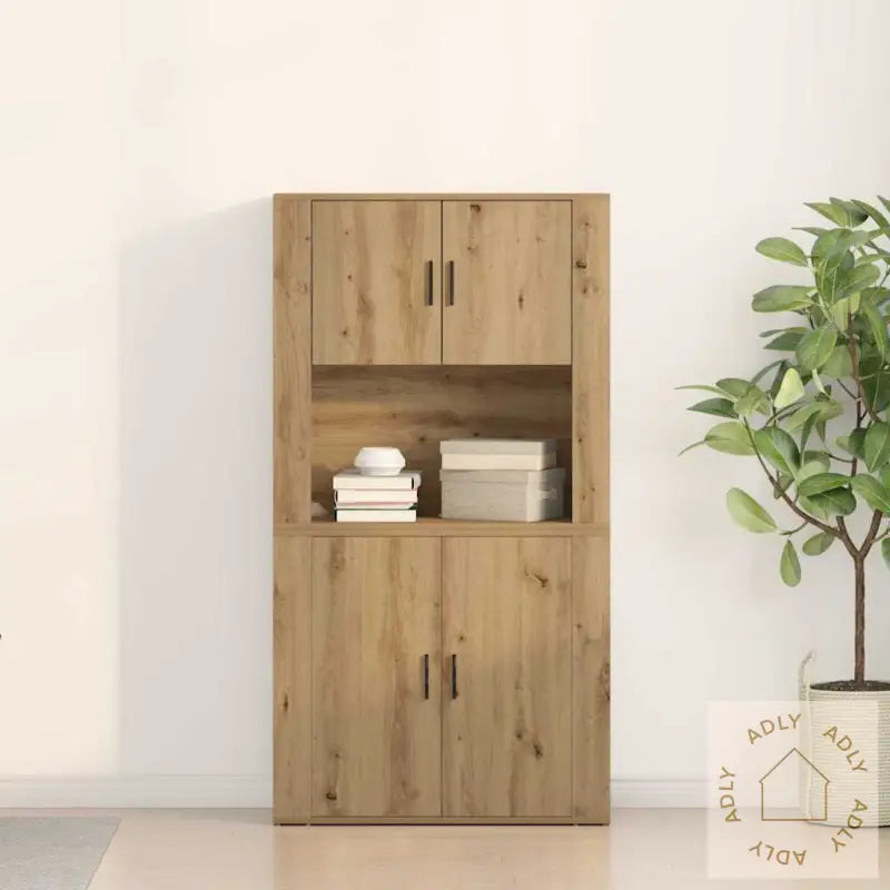 Høyskap I Artisan Eik 80X33X150 Cm Konstruert Tre