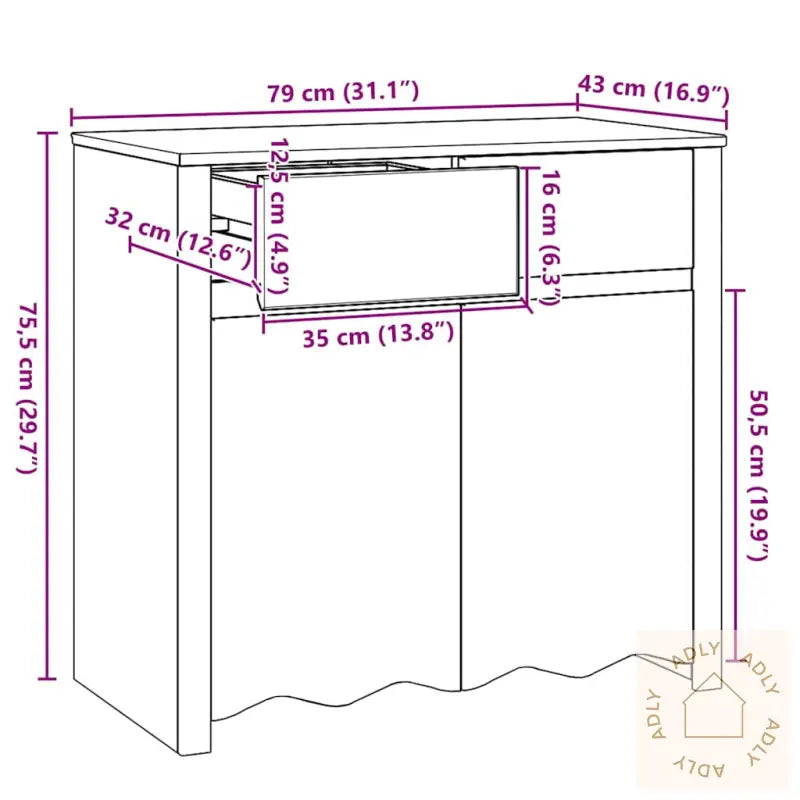 Sideboard &quot;Drammen&quot; 79X43X75,5 Cm Solid Tre Furu
