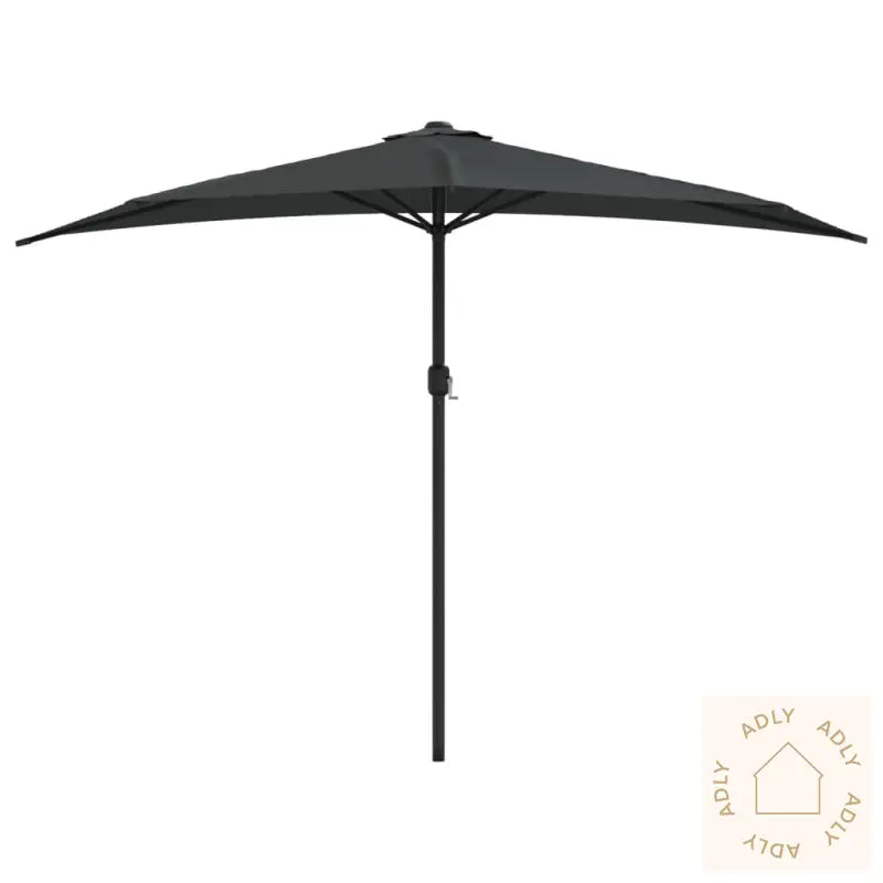 Balkongparasoll Med Aluminiumsstang Antrasitt 300X155 Cm Halv