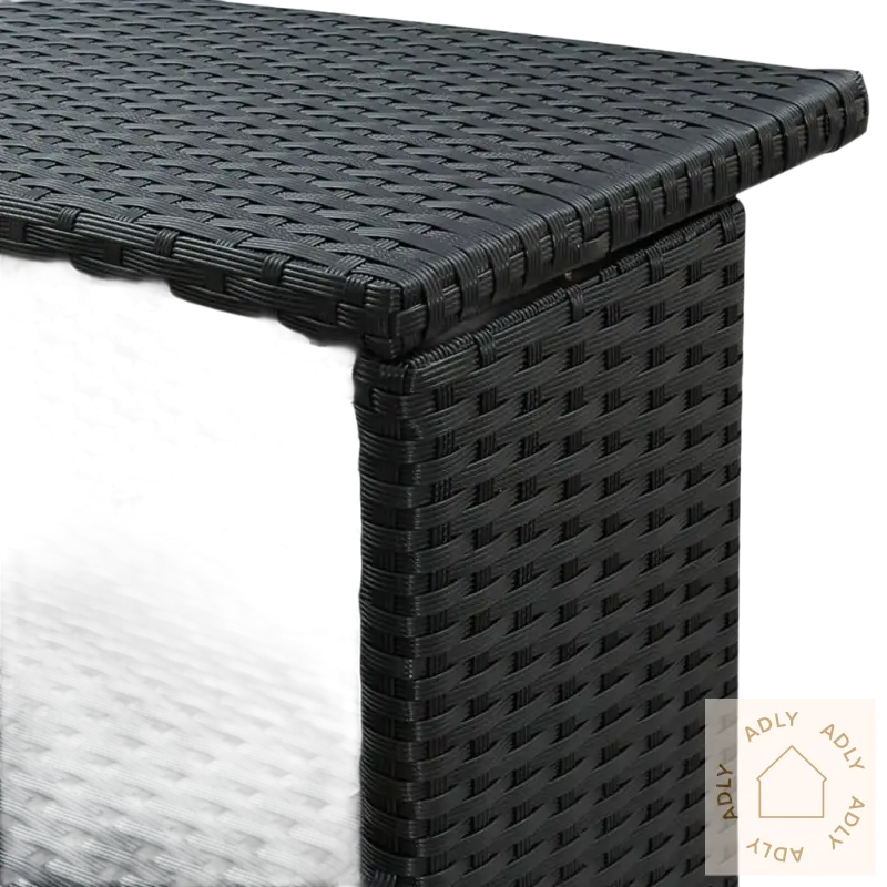Black woven storageenhet for elegant baretter og hagemøbler til uterommet