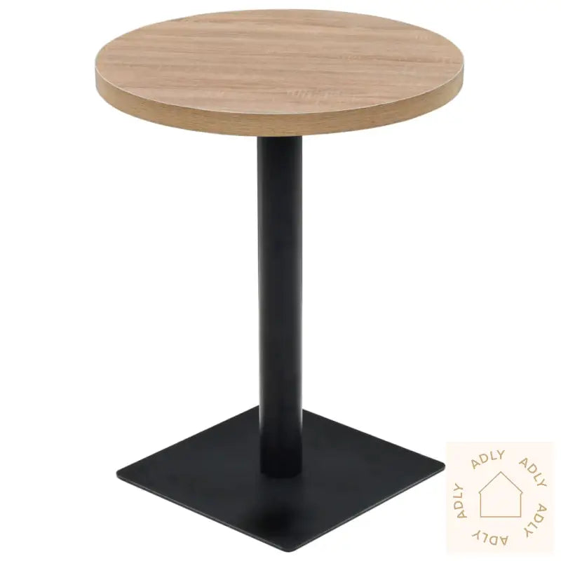 Bistrobord Mdf Og Stål Rund 60X75 Cm Eikefarge
