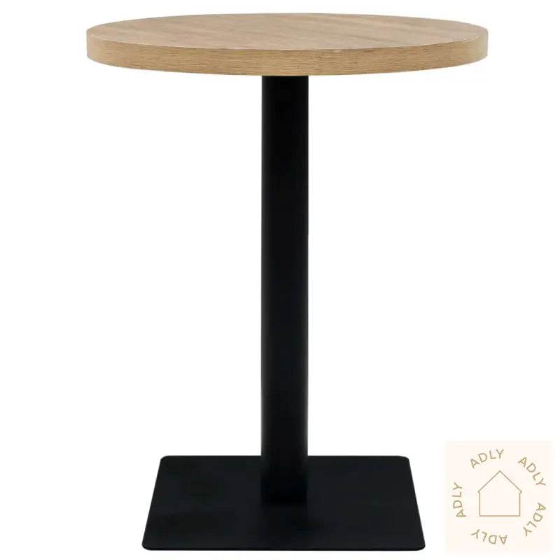 Bistrobord Mdf Og Stål Rund 60X75 Cm Eikefarge