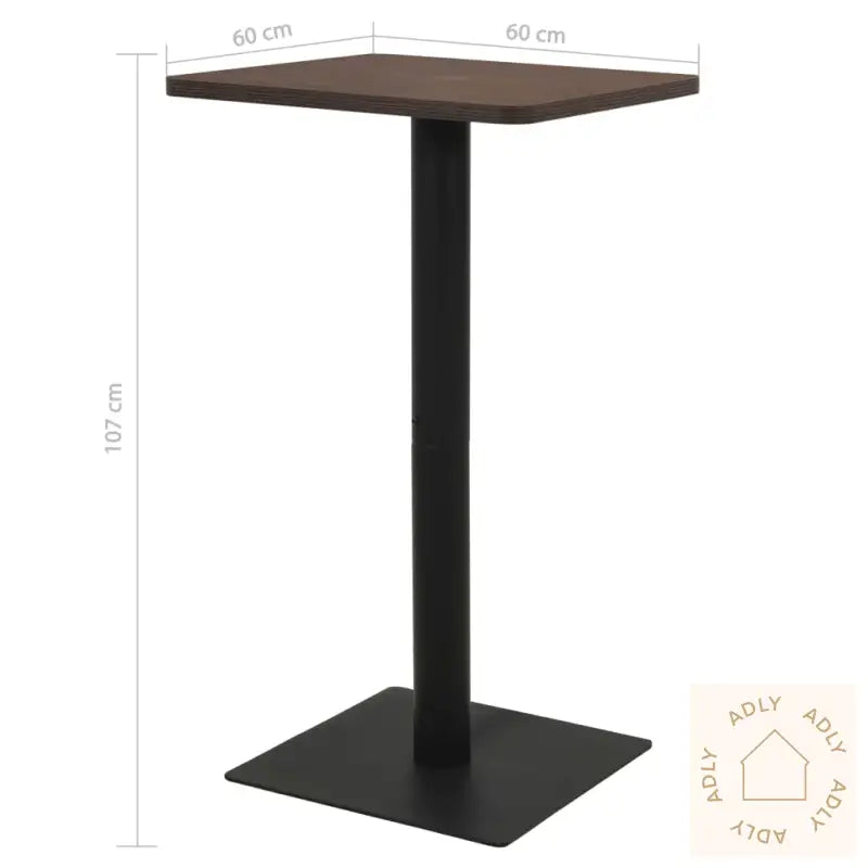 Bistrobord Mørk Aske 60X60X107 Cm