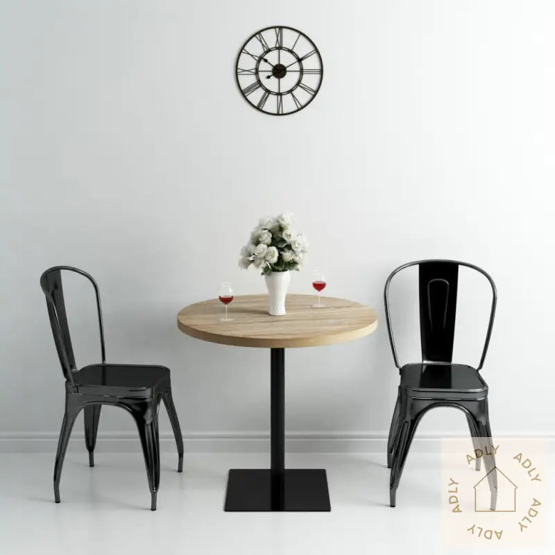 Bistrobord Mdf Og Stål Rund 80X75 Cm Eikefarge