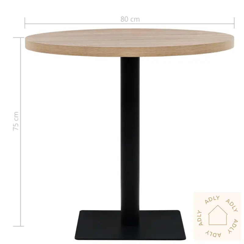 Bistrobord Mdf Og Stål Rund 80X75 Cm Eikefarge