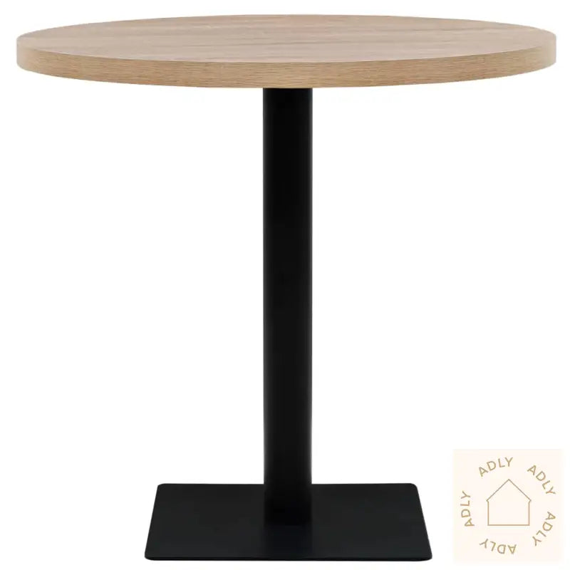 Bistrobord Mdf Og Stål Rund 80X75 Cm Eikefarge