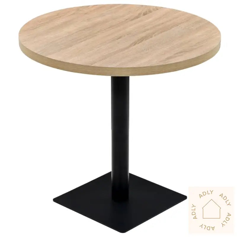 Bistrobord Mdf Og Stål Rund 80X75 Cm Eikefarge