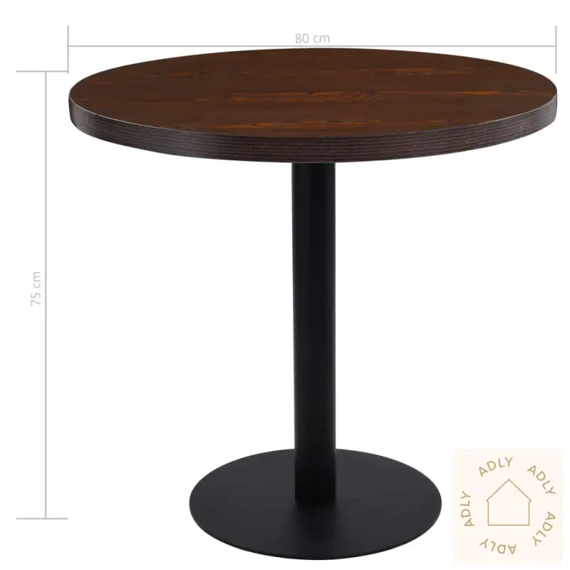Bistrobord Mørkebrun 80 Cm Mdf