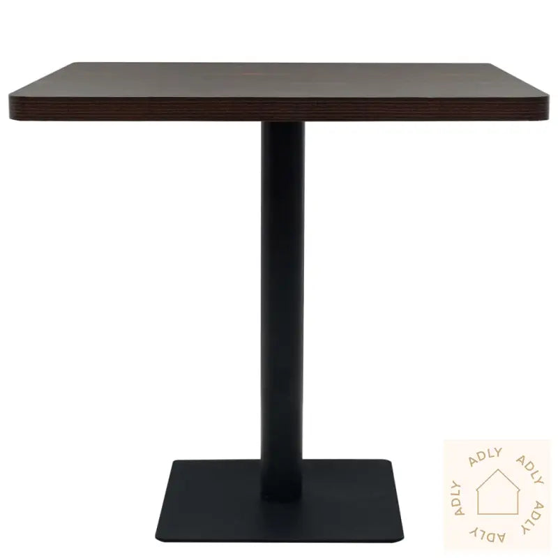 Bistrobord Mdf Og Stål Firkantet 80X80X75 Cm Mørk Aske