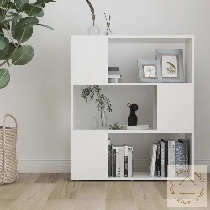 Bokhylle/Romdeler Hvit 80X24X94 Cm Konstruert Tre