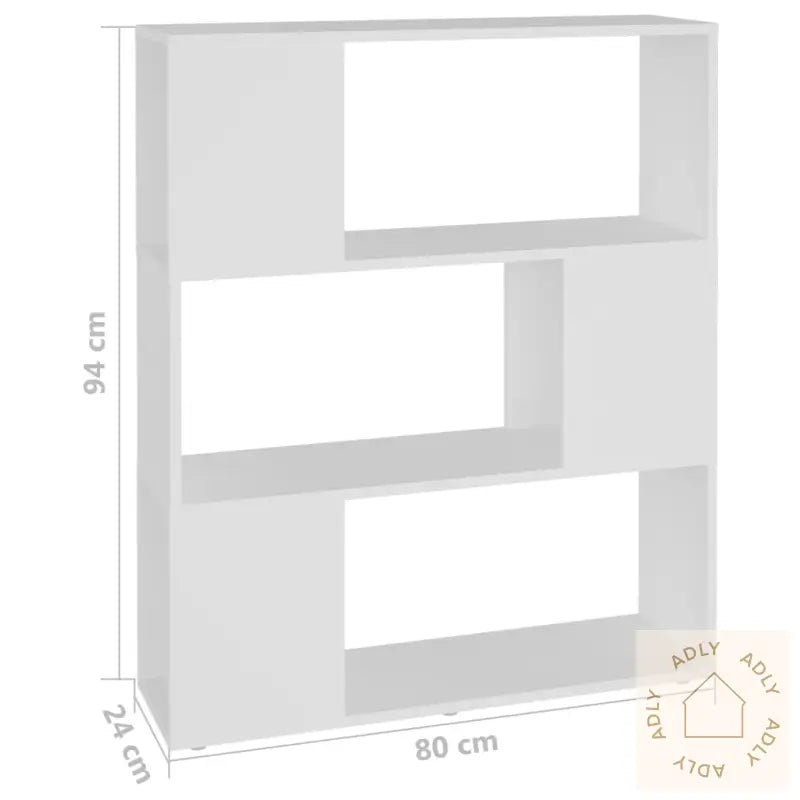 Bokhylle/Romdeler Hvit 80X24X94 Cm Konstruert Tre