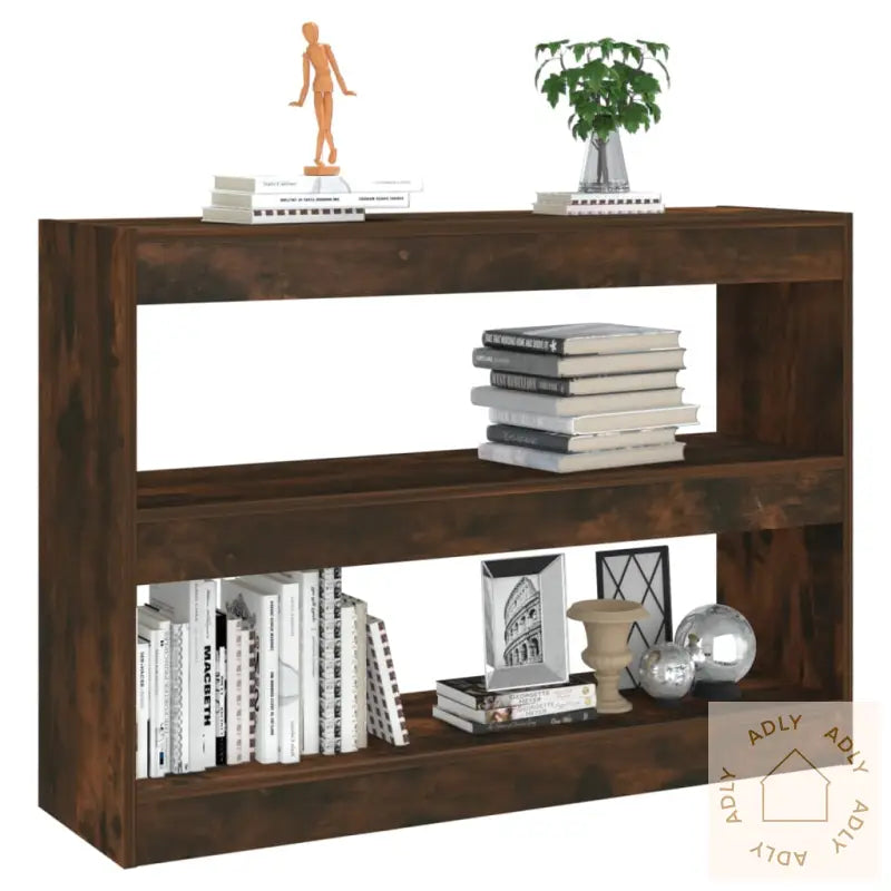 Bokhylle/Romdeler Røkt Eik 100X30X72 Cm