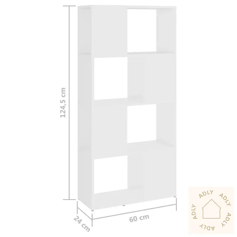 Bokhylle/Romdeler Hvit 60X24X124,5 Cm Konstruert Tre