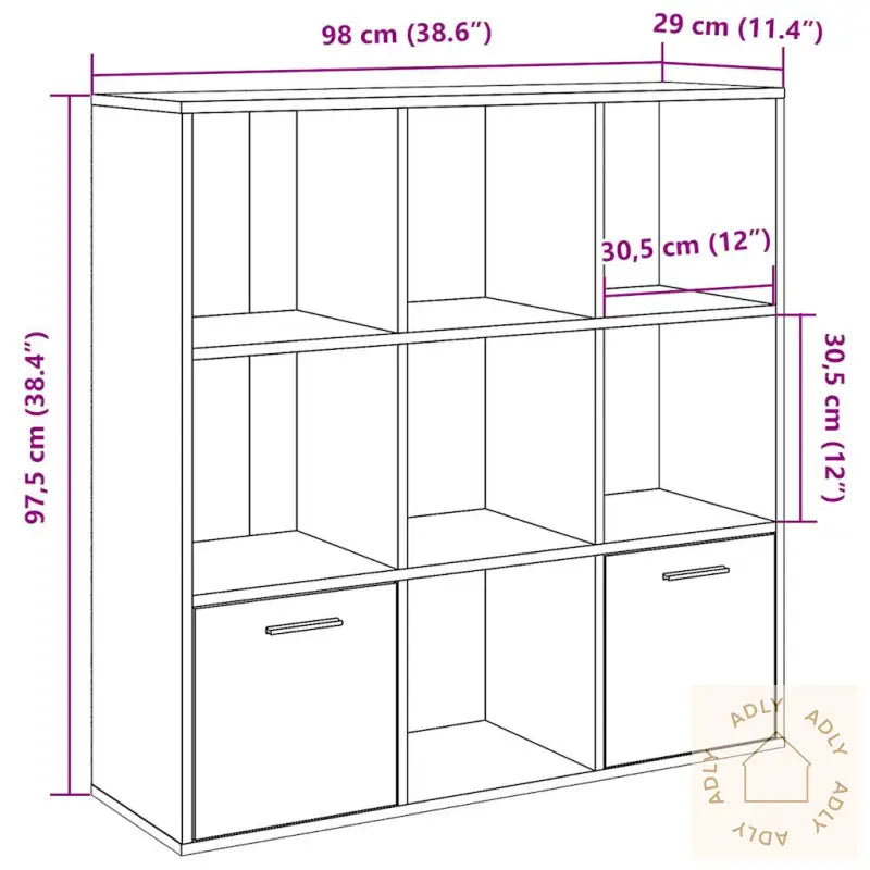 Bokhylle Artisan Eik 98X29X97,5 Cm Konstruert Tre