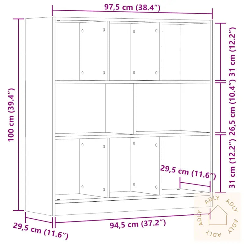 Bokhylle Artisan Eik 97,5X29,5X100 Cm Konstruert Tre