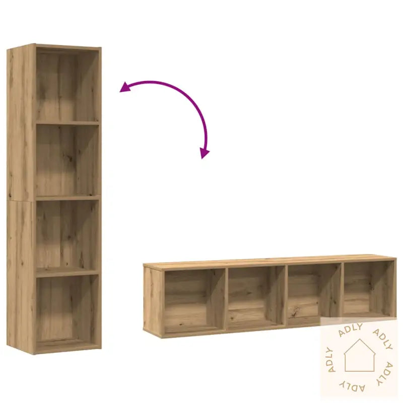 Bokhylle/Tv-Benk Artisan Eik 36X30X143Cm Konstruert Tre