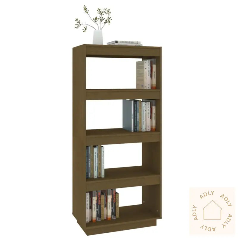Bokhylle/Romdeler Honningbrun 60X35X135 Cm Heltre Furu