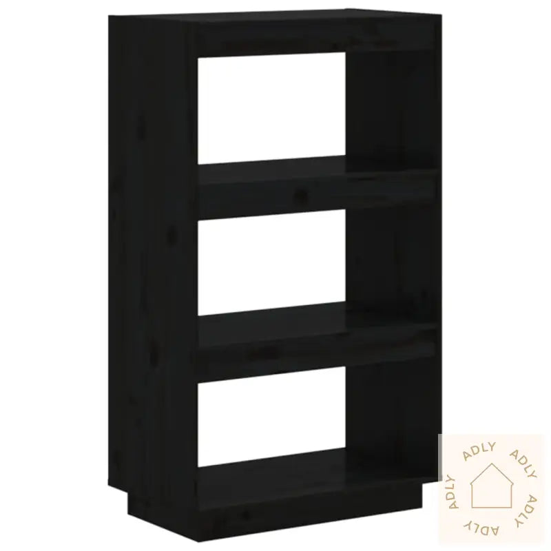Bokhylle/Romdeler Svart 60X35X103 Cm Heltre Furu