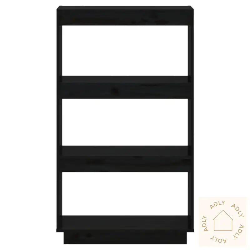 Bokhylle/Romdeler Svart 60X35X103 Cm Heltre Furu
