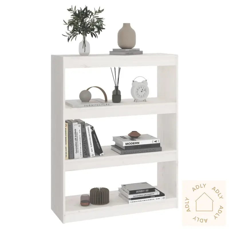 Bokhylle/Romdeler Hvit 80X30X103,5 Cm Heltre Furu