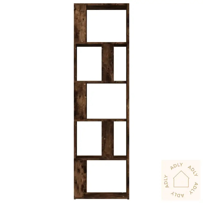 Bokhylle Røkt Eik 45X24X160 Cm Konstruert Tre