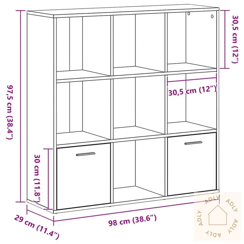 Bokhylle Svart Eik 98X29X97,5 Cm Konstruert Tre
