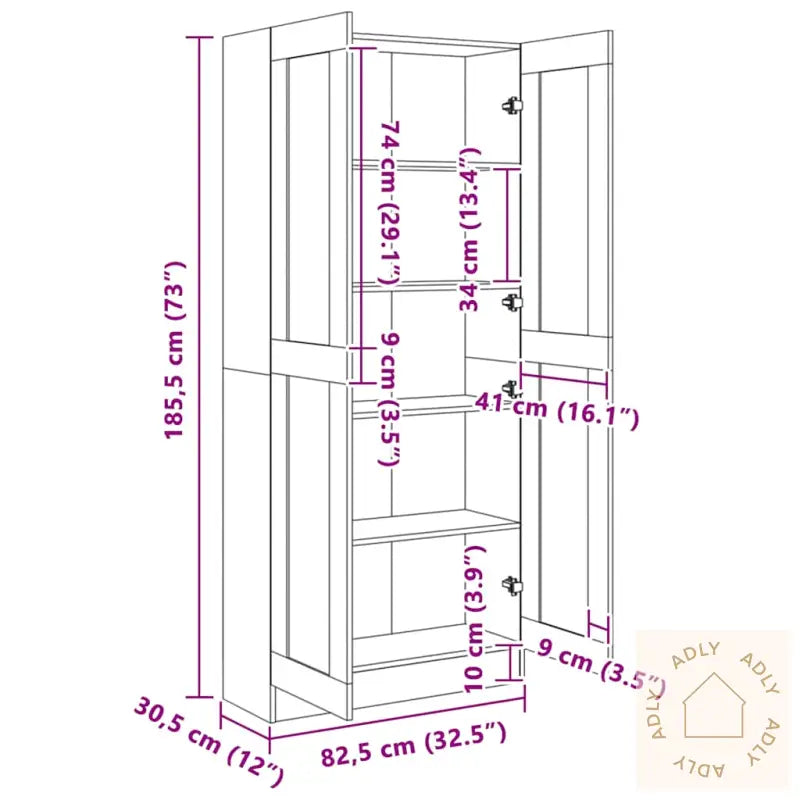 Bokhylle Svart 82,5X30,5X185,5 Cm Konstruert Tre