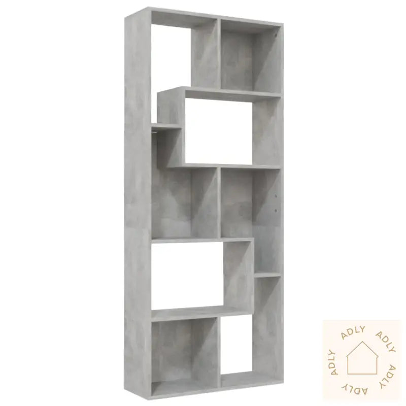 Bokhylle Betonggrå 67X24X161 Cm Konstruert Tre