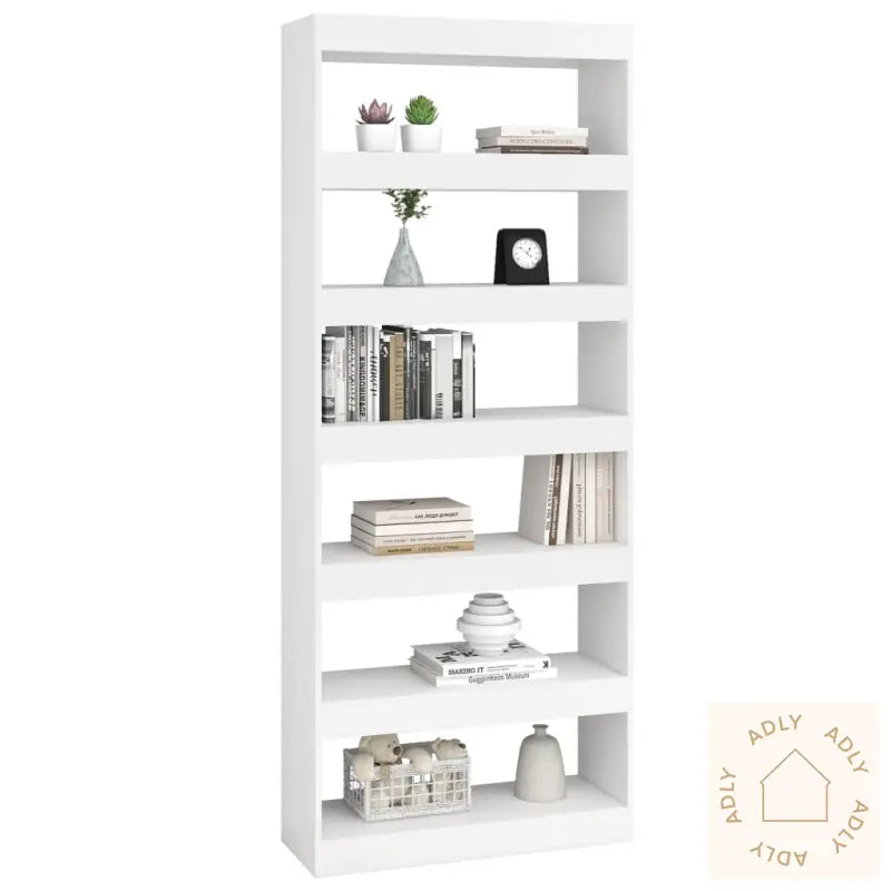 Bokhylle/Romdeler Hvit 80X30X198 Cm Konstruert Tre