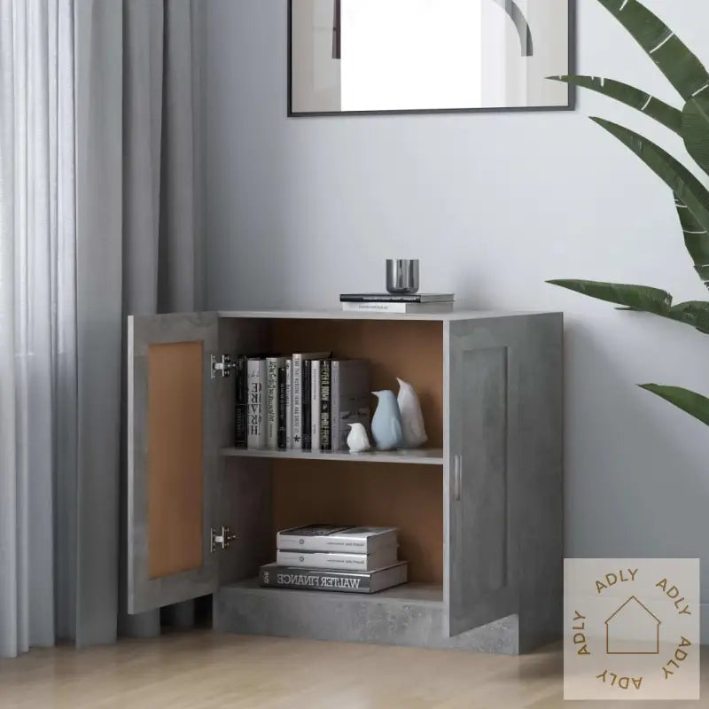 Bokhylle Betonggrå 82,5X30,5X80 Cm Konstruert Tre