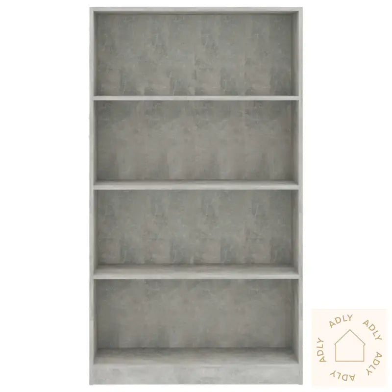 Bokhylle 4 Nivåer Betonggrå 80X24X142 Cm Konstruert Tre
