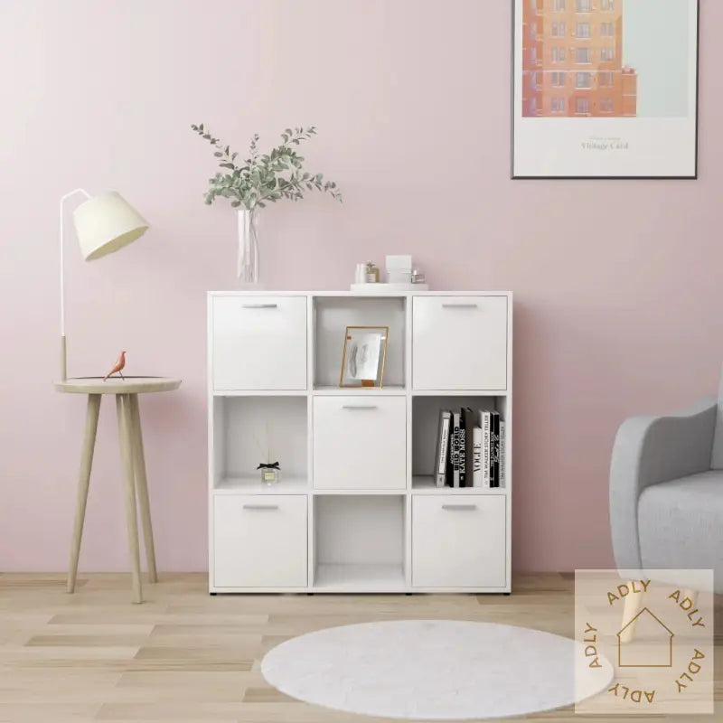 Bokhylle Hvit 90X30X90 Cm Konstruert Tre