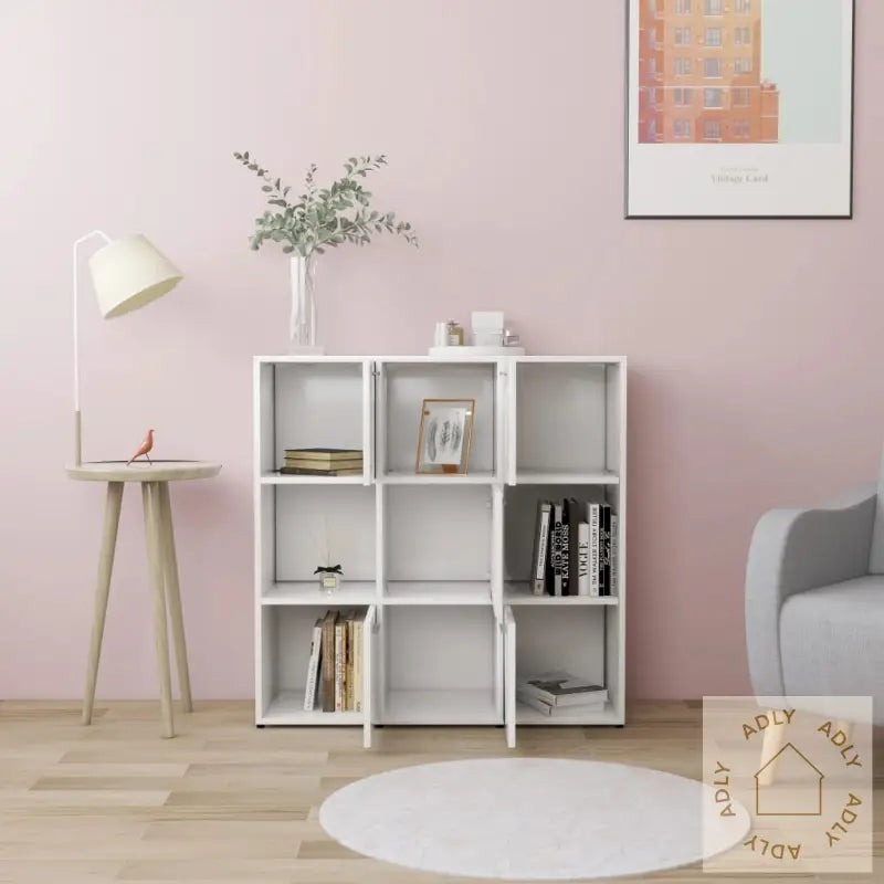 Bokhylle Hvit 90X30X90 Cm Konstruert Tre