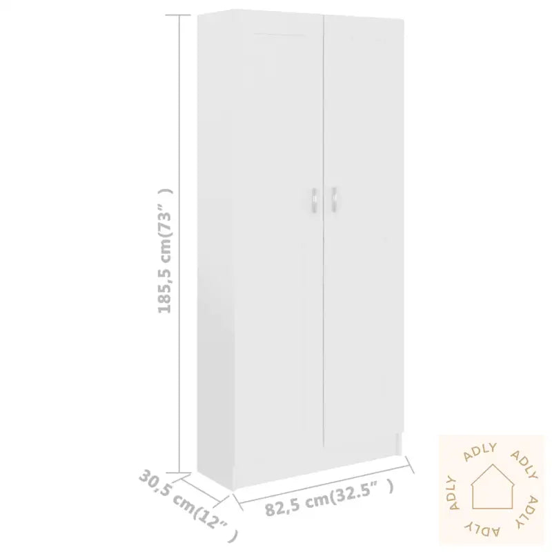 Bokhylle Hvit 82,5X30,5X185,5 Cm Konstruert Tre