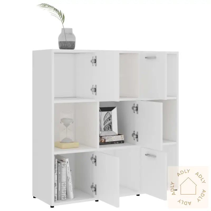 Bokhylle Hvit 90X30X90 Cm Konstruert Tre