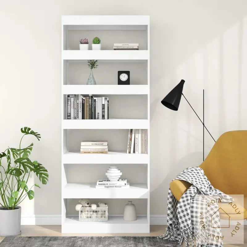 Bokhylle/Romdeler Hvit 80X30X198 Cm Konstruert Tre