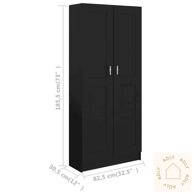 Bokhylle Svart 82,5X30,5X185,5 Cm Konstruert Tre