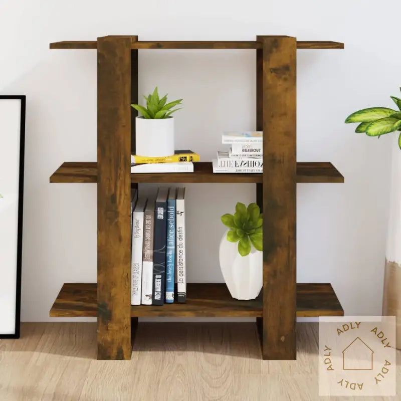 Bokhylle/Romdeler Røkt Eik 80X30X87 Cm