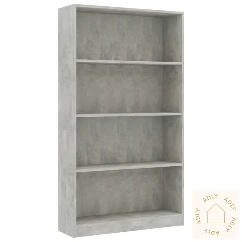 Bokhylle 4 Nivåer Betonggrå 80X24X142 Cm Konstruert Tre
