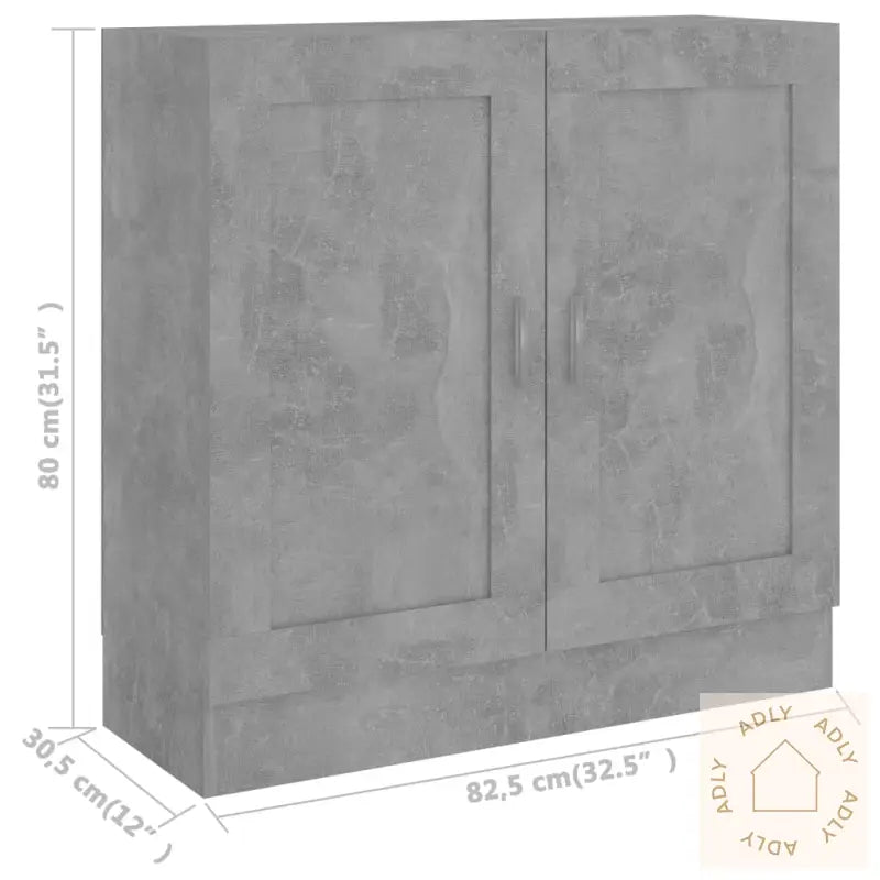 Bokhylle Betonggrå 82,5X30,5X80 Cm Konstruert Tre