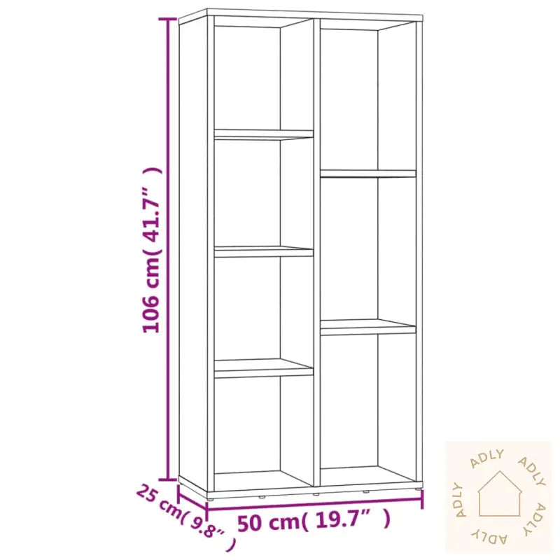 Bokhylle Røkt Eik 50X25X106 Cm