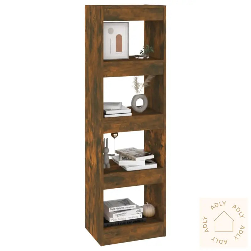 Bokhylle/Romdeler Røkt Eik 40X30X135 Cm