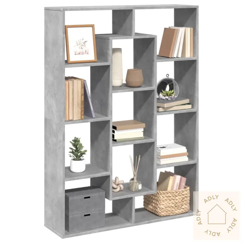 Bokhylle Betonggrå 102X29X143 Cm Konstruert Tre