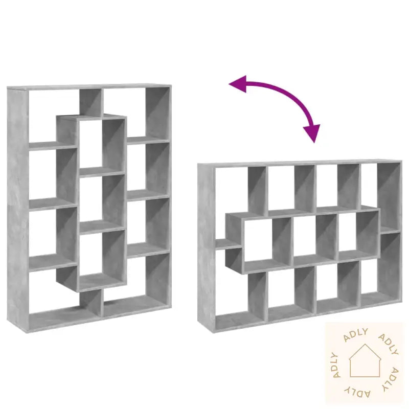 Bokhylle Betonggrå 102X29X143 Cm Konstruert Tre