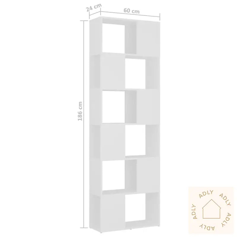 Bokhylle/Romdeler Hvit 60X24X186 Cm