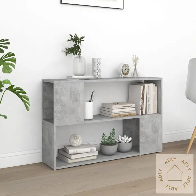 Bokhylle Betonggrå 100X24X63 Cm Konstruert Tre