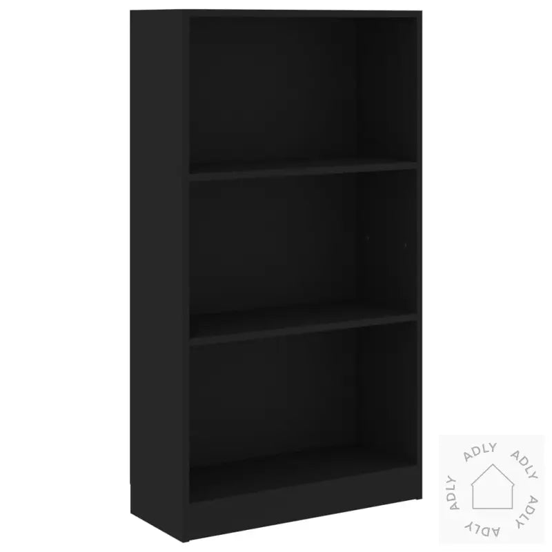 Bokhylle 3 Nivåer Svart 60X24X109 Cm Konstruert Tre