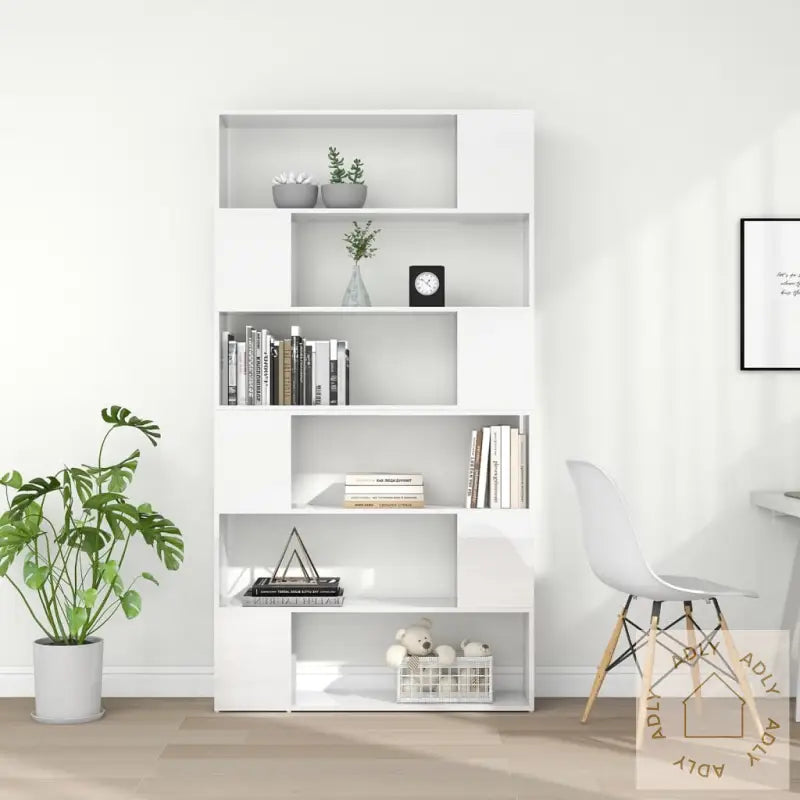 Bokhylle/Romdeler Høyglans Hvit 100X24X188 Cm